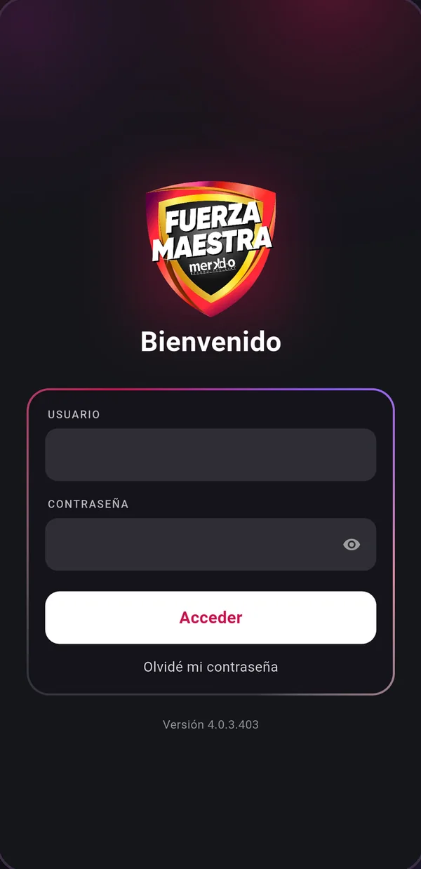 Fuerza Maestra · Inicio de sesión